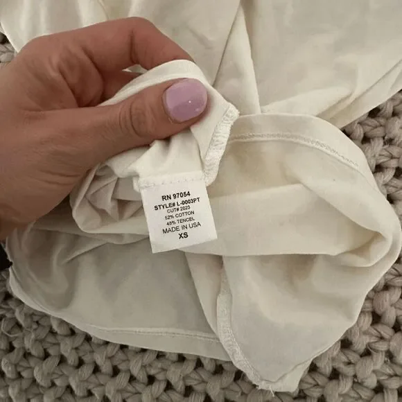 NWT Lanston White One Shoulder Stretch Drape Front Tank Top Womens Size XS - Picture 4 of 7